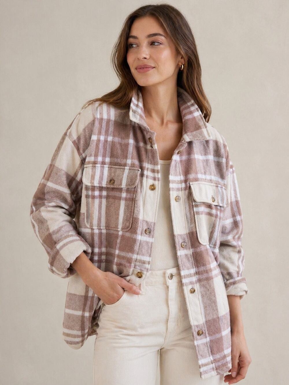 Banana Republic Brushed Flannel Shirt Jacket | Plaid Shacket | XL